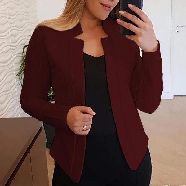 Abiti da donna Chic Jacket Blazer Anti-sbiadimento Office Ladies Elegant Women Open Front Casual Antivento