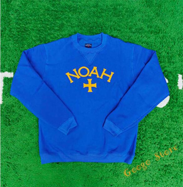 Высококачественный синий ноа пуловер с длинным рукавом мужчины, женщины, повседневная вышивка, вышивка для вышивки o-o-вычислителя Noah T230806