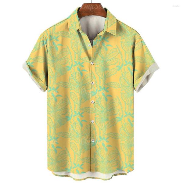 Camicie casual da uomo Moda Camicia stile dopamina Luminoso colorato hawaiano Fresco traspirante Top Abbigliamento da strada quotidiano