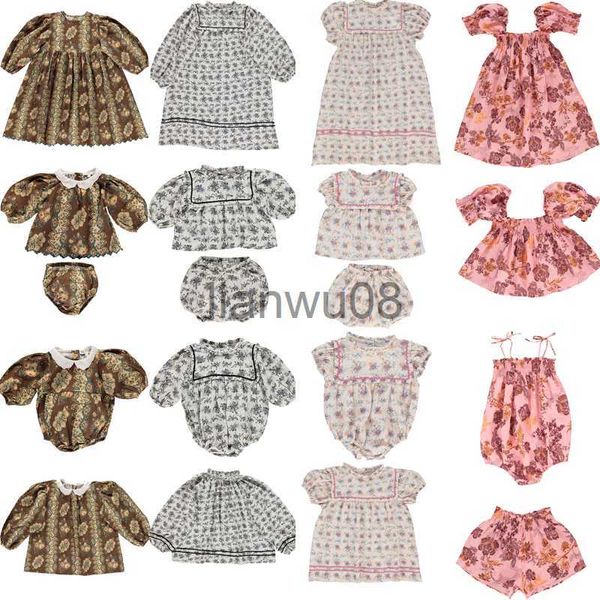 Vestidos para meninas Bebe Orgânicos vestidos para meninas 2023 novo verão para crianças estampados fofos moda manga curta vestidos de princesa x0806