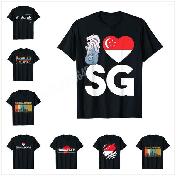 Herren-T-Shirts, mehr Design, Singapur-Flagge, Singapur-Löwen, Liebesgeschenk, T-Shirt für Männer und Frauen, Tops, Baumwoll-T-Shirts