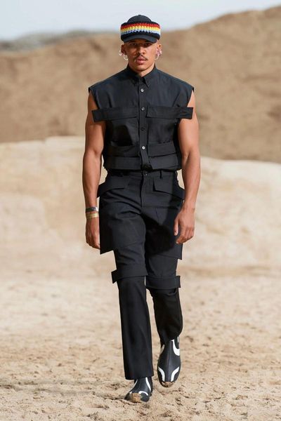 Pantaloni da uomo 2023 Abbigliamento uomo Yamamoto Style Catwalk Designer Ritagliato con nastro di giunzione irregolare Costume taglie forti 27-46
