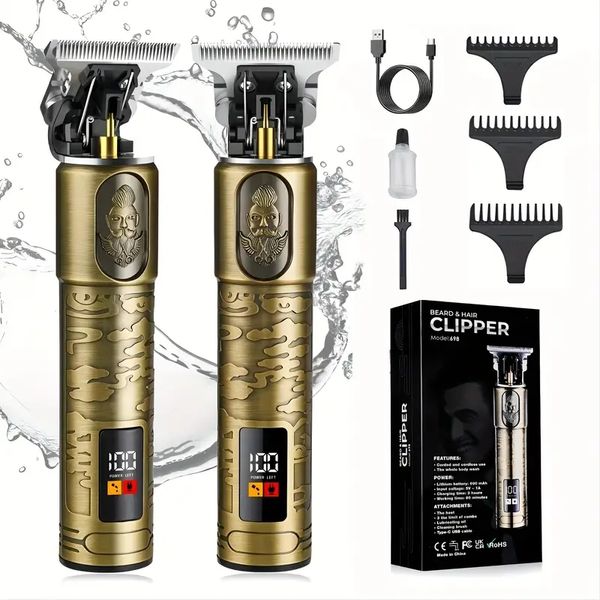 Trimmer Trimmer Kit Professional Hair Climmer Trimmer Zero Taped T-Blade Trimmer Electric Shaver Razor Триммер кузов для мужчин беспроводной комплект для груминга