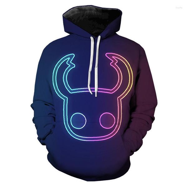 Erkek Hoodies Anime Hollow Knight 3D Ödeci Erkekler/Kadın Moda Çocuk Kişilik Hoodie Harajuku Yin Yang Fermuar Sweatshirt