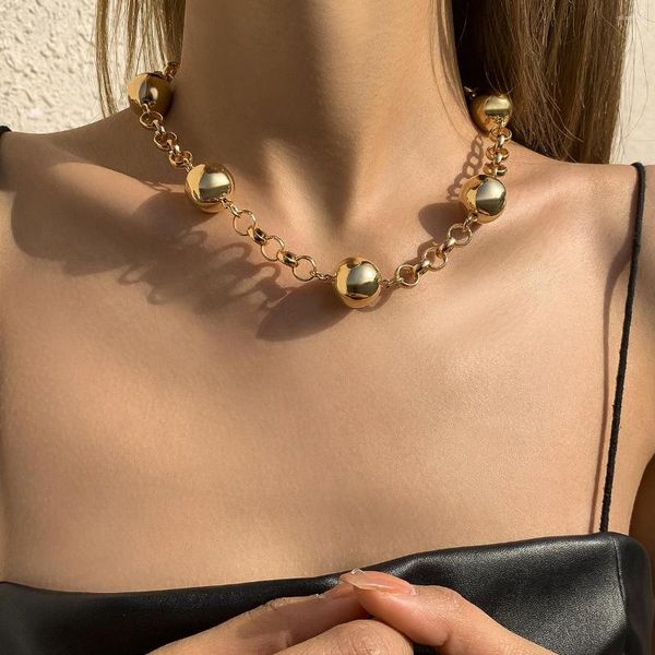 Anhänger Halsketten Chunky Short Choker Halskette Colar für Frauen Hiphop Dicke große Gliederkette am Hals Statement Schmuck Collier CCB