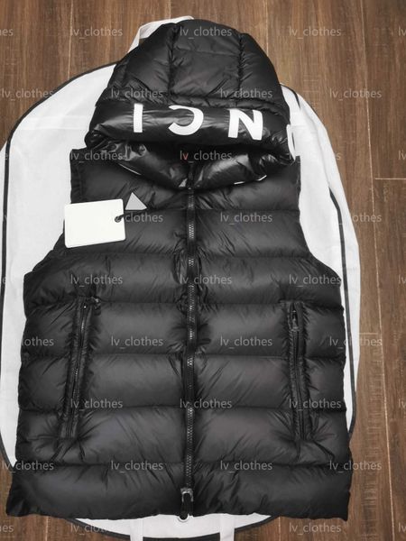 2023 inverno donna piumino con cappuccio gilet bianco top designer marchio di abbigliamento da donna bianco anatra giù ispessito canotta rosso moda uomo caldo piumino canotta nero