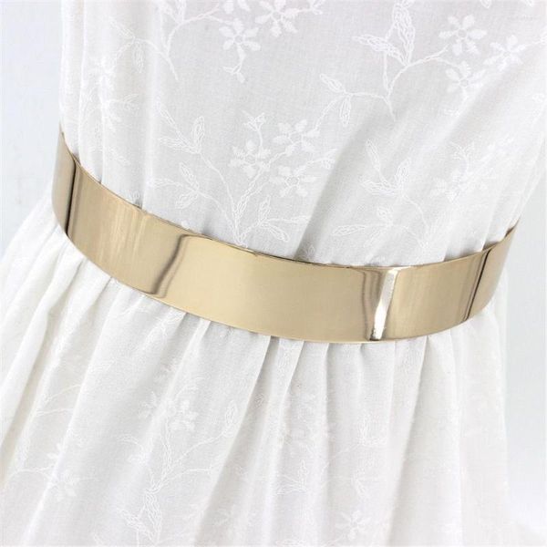 Cintos de metal cintura larga ajustável espelho cintura corrente