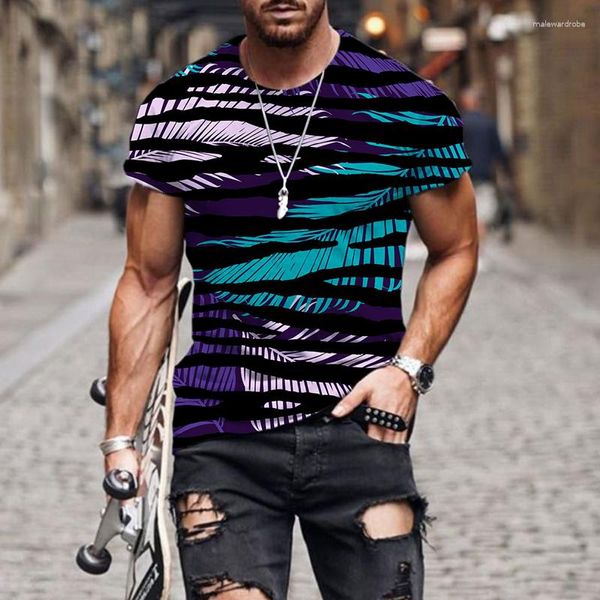 T-shirt da uomo 2023 T-shirt da uomo oversize Camicia di moda con stampa leopardata astratta T-shirt T-shirt allentate casual a maniche corte estive