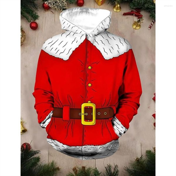 Herren Hoodies Herren Unisex Pullover Kapuzenpullover Musterdruck Weihnachten Täglich Sport 3D Lässig Designer Langarmshirt