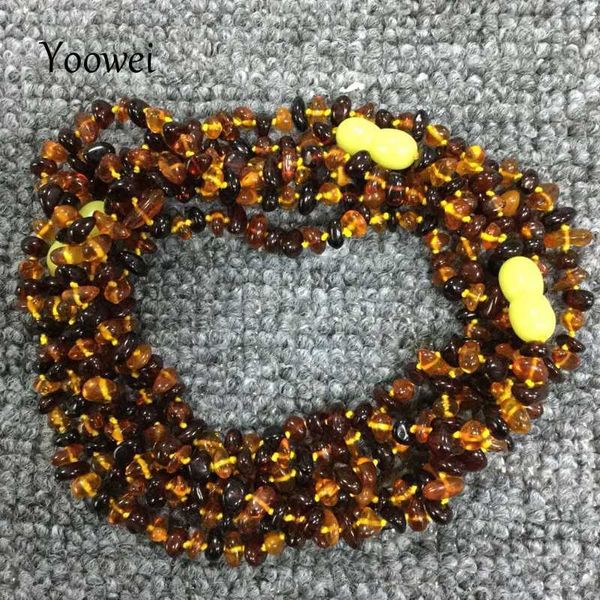 Stränge yoowei natürliche Bernsteinkette für Geschenk Echt unregelmäßig Perlenbaltse