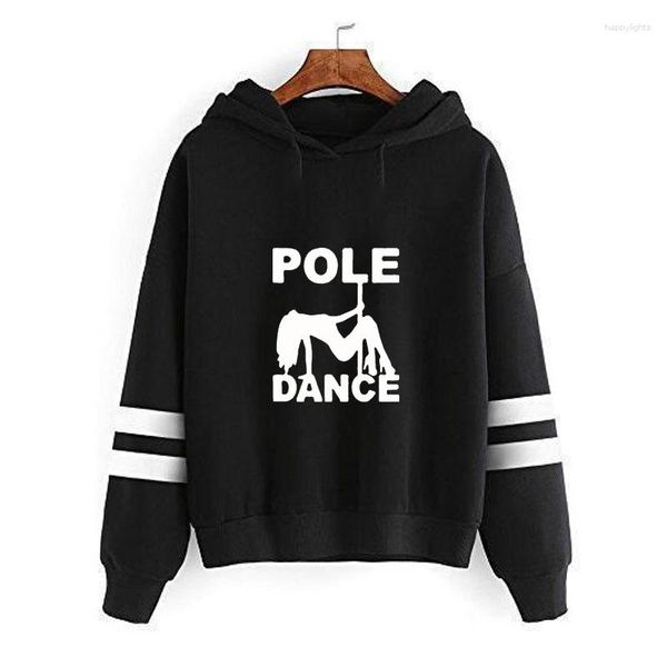 Damen Hoodies Pole Dance Girl Cartoon Brief Print Sweatshirt für weibliche Frühling Herbstliebhaber Geschenk Frauen Femmes Splice Sweatshirts