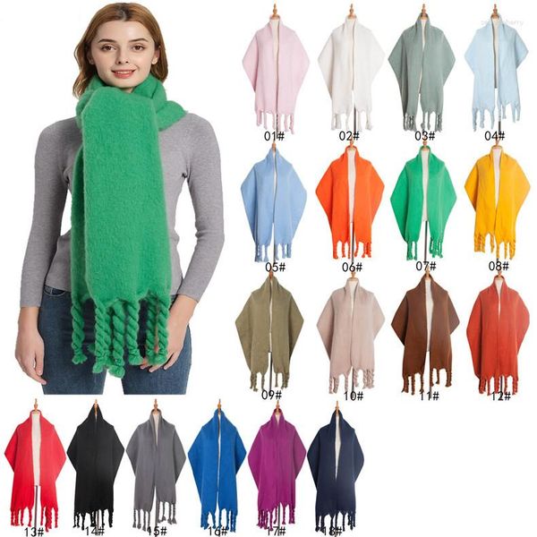 Шарфы EST теплый зимний кашемировый шарф простые кисточки Pashmina Shab