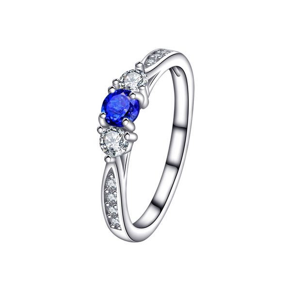 2023 Anello in argento sterling europeo e americano S925 Luxury Blue Parcel Zircon Set Diamond Ring Anello da donna elegante