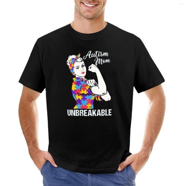 Camisetas masculinas sem mangas para conscientização do autismo mãe inquebrável camisetas engraçadas para um menino camisetas altas masculinas