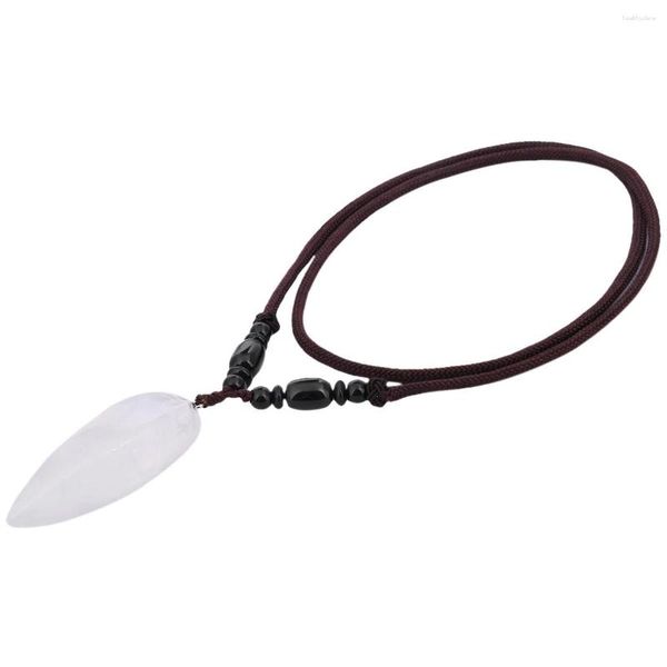 Collane con ciondolo Quarzo di roccia naturale Cristallo sfaccettato Guarigione Reiki Collana di agata muschiata nera rutilata Fortuna Amuleto Gioielli Unisex