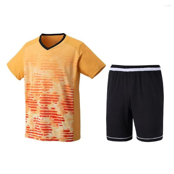 Fatos de treino masculinos e conjunto de badminton de verão feminino esportes curto respirável secagem rápida fitness golfe corrida lazer camiseta Xs-6Xl