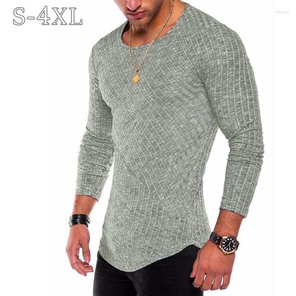 Suéteres Masculinos Plus Size S-4XL Slim Fit Suéter Masculino Sprin Autumn Tin O-Neck Tricot Pullover Casual Solid Men Pullover Omme