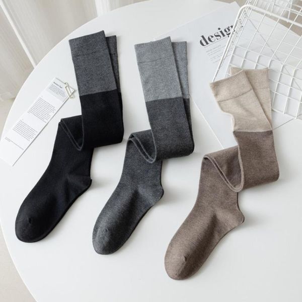 Frauen Socken Mode Warme Langbeinige Kontrast Farbe Strumpfwaren Frühling Knie Hohe Wade Koreanischen Stil Strümpfe Mädchen