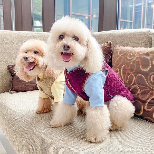 Vestuário para cães de algodão macio colete de cor sólida geral para animais de estimação inverno manter quente roupas personalizadas chihuahua pet camisola atacado