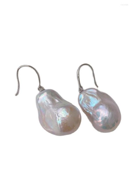 Orecchini pendenti in argento sterling barocco naturale colorato irregolare perla d'acqua dolce dei mari del sud