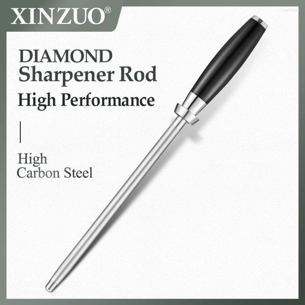 Outros acessórios para facas Haste de apontador de diamante com design XINZUO de aço carbono alto com cabo preto G10