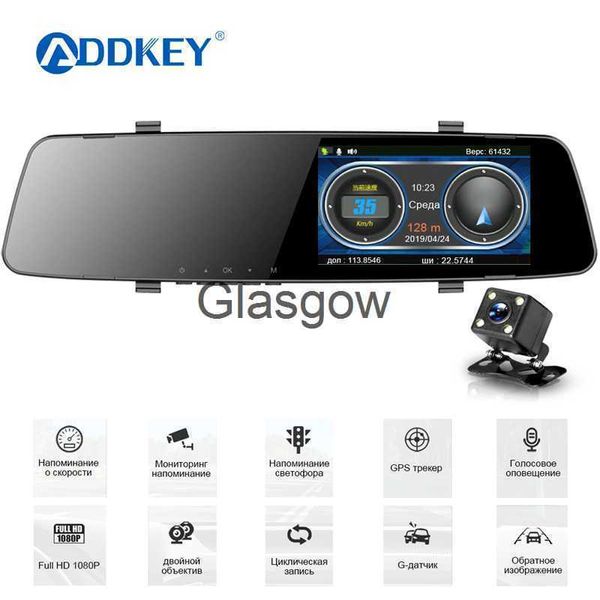 DVRs de carro ADDKEY Car DVR Radar Detector GPS 3 em 1 com lente dupla 1080P Speedcam Angle Plus Câmera de visão traseira de 140 graus Gravador de vídeo x0804 x0804