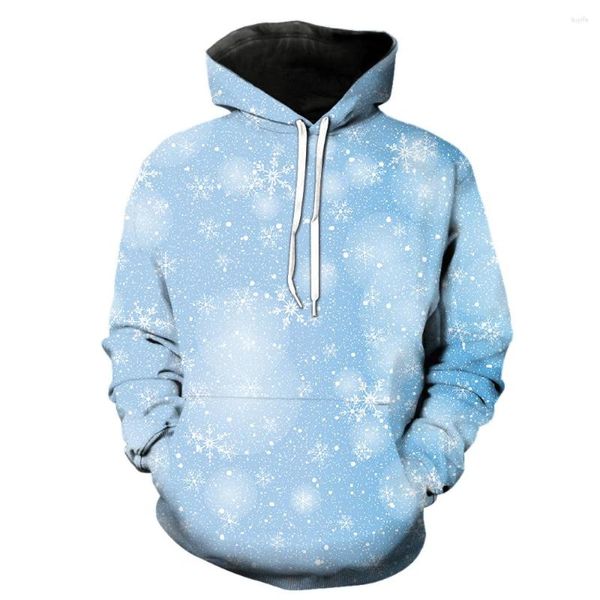 Erkek Hoodies Kış Kar taneleri büyük boy 3d baskı sıradan hip hop havalı unisex moda sweatshirt Sokak Giyim Bahar Gençler