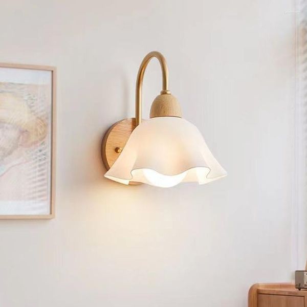 Duvar lambası İskandinav lambaları LED Japon Yatak Odası Başucu Günlükleri Çalışma Odası Koridor Arka Plan Retro