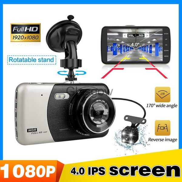 DVRs de carro 4 polegadas IPS lente dupla FHD 1080P Dash Cam gravador de vídeo com visão noturna LED câmera de visão traseira câmera automática carro DVR registrador x0804 x0804