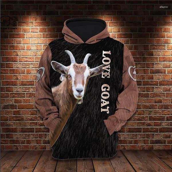 Moletons Masculinos PLstar Cosmos Impressos em 3D Est Goat Animal Gift Harajuku Streetwear Engraçados Incríveis Moletons Unissex Exclusivos/Suéter/Zip A-2