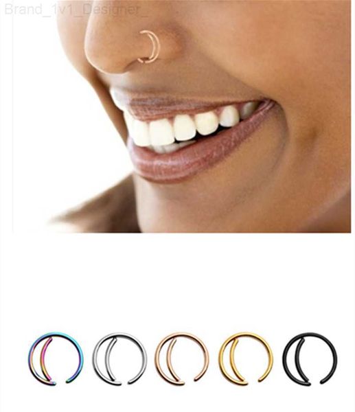 Nasenringe Ohrstecker 50 Stück Kostenloser Versand Chirurgenstahl Messgeräte Mond Nasenring Lippenring Knorpel BCR Piercing Ohrring Tragus Helix Ringe L230806