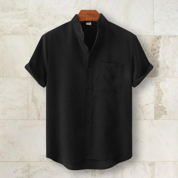 Camisetas masculinas retrô da moda com seio único tecido macio combinando cor lisa masculino casual