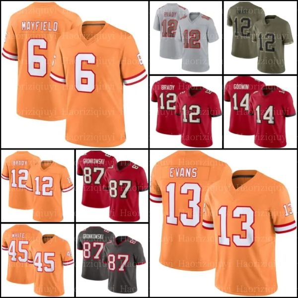 Baybuccaneerstom Brady Football Jersey 6 Baker Mayfield Mike e Devin White Tampas Bayes Chris Godwin Kyle Trask WinfieldDavid Vita vea Sterns