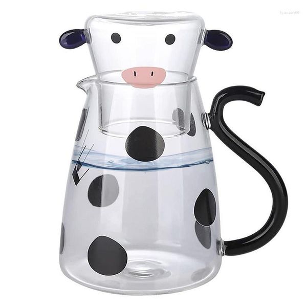 Weingläser Kuh Glas Wasserkrug Nachttisch Milchkaraffe mit Tasse Getränke Teekanne Mikrowelle Wasserkocher Teekanne Kaffeesaftspender