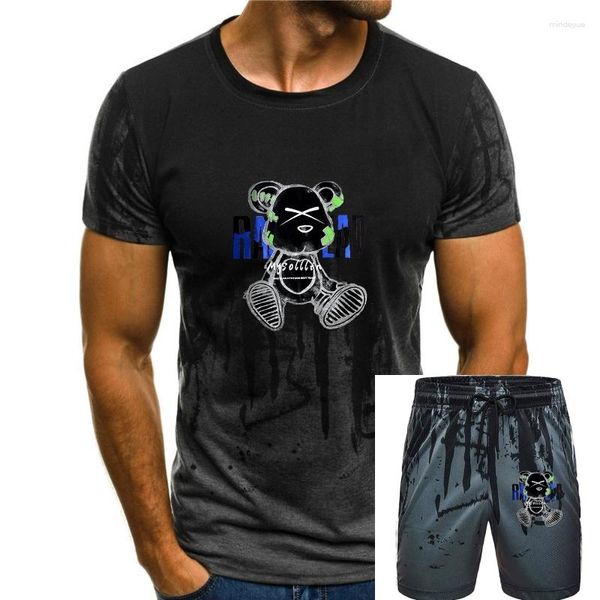 Fatos de treino masculinos Kawaii Animal Bear Cartoons impressos camiseta masculina criatividade camisetas roupas camisetas soltas de verão algodão respirável masculino