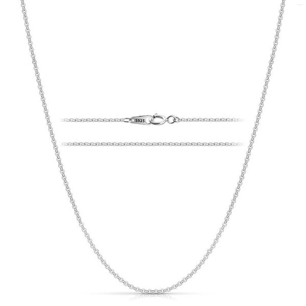 Catene Vonmoos Collana in argento sterling 925 per gioielli da donna Catena da collo da uomo 1mm Accessori per decoartion regalo sottile Estetica