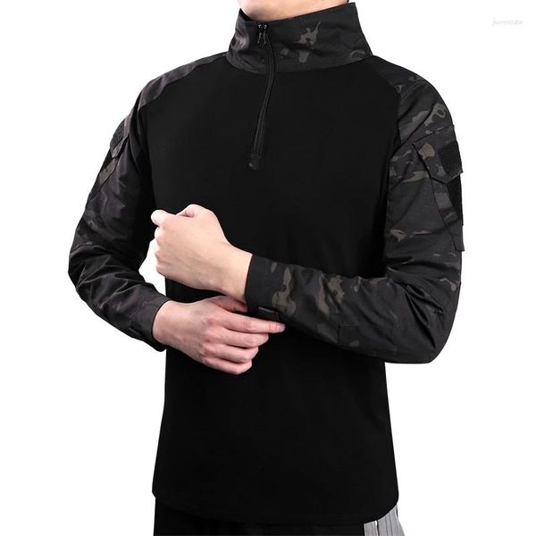 Herren Hoodies Mode Tactical Wanderwanderung Outdoor T-Shirts Langarm Militär Tarnung Jagdklettern Hemd Männliche atmungsaktive Kleidung