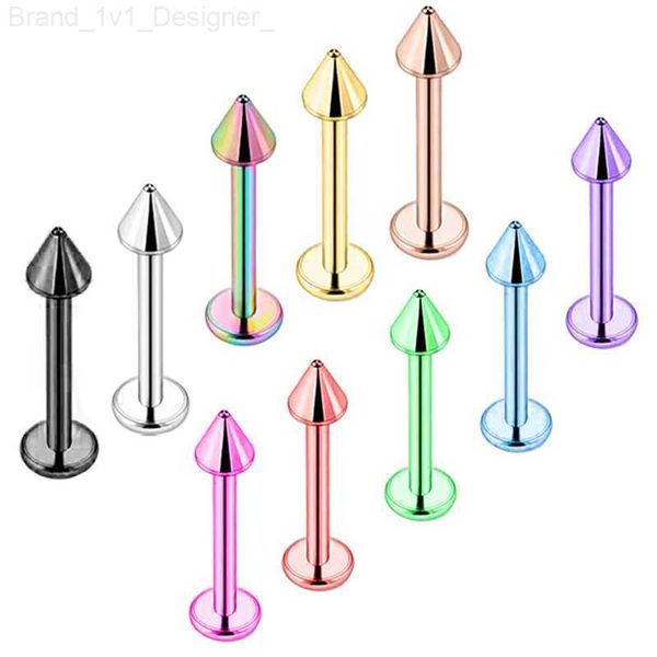 Spike Cone Lip Piercing Labret Bed Body Jewelry Wholesales 11 Color Mix 16 г 8 мм Candy Color Cortilage Tragus Daith Piercing L230806