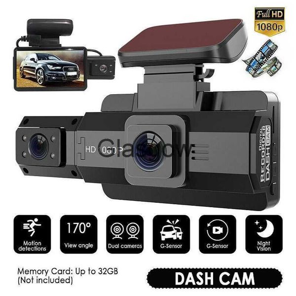 DVR per auto 3 pollici Dash Cam HD 1080P Dual Lens Car DVR Camera 170 Videoregistratori per visione notturna grandangolare Registrazione in loop Videocamera per autoGSensor x0804 x0804