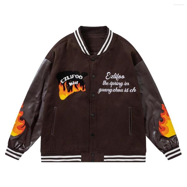 Giacche da uomo Stile Ricamo LACIBLE Flame 2023 Varsity Capispalla Uomo Donna Streetwear Primavera Autunno Moda Cappotto giacca semplice