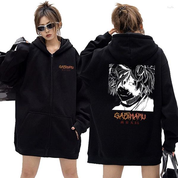 Moletom Masculino Anime Jigokuraku Gabimaru Gráfico com Zíper Moletom Masculino Casual Oversized Moletom com Zíper Masculino Feminino Mangá Solto