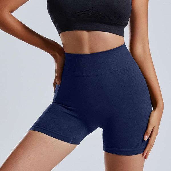 Shorts ativos feminino cintura alta esporte fitness elástico secagem rápida corrida yoga vestido calças para corte de contraste curto