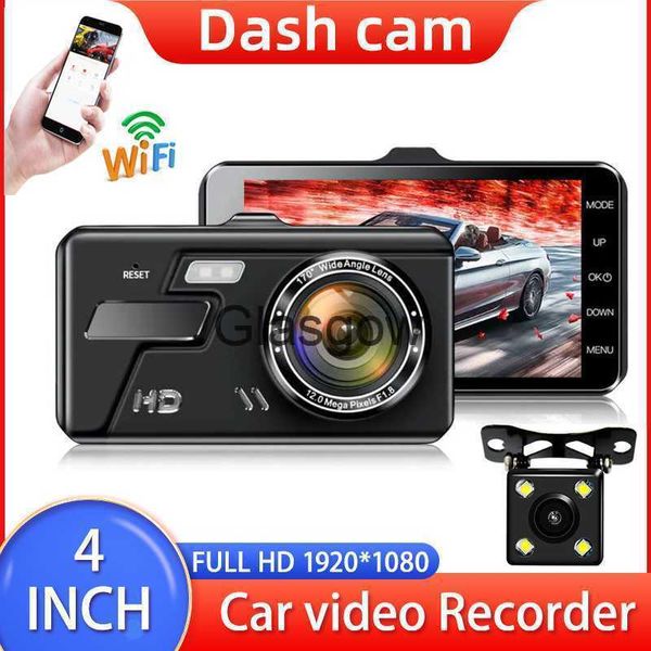 DVR per auto Dash Cam Telecamera anteriore e posteriore CAR DVR Videoregistratore per auto Veicolo Black Box FULL HD 1296P Night Vision Driver WIFI x0804 x0804