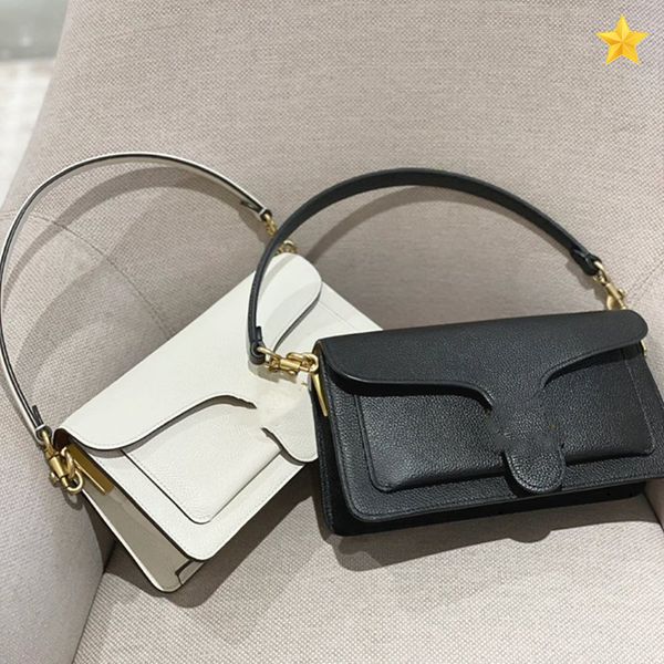 Crossbody -Tasche Schwarze Einkaufstasche Luxus Bag Handtasche Schulter Leder Baguette Tasche Unterarme weibliche Frauen einfache Fashion Lady Flap Pocket Messenger Bag Designer Brieftasche Hobo