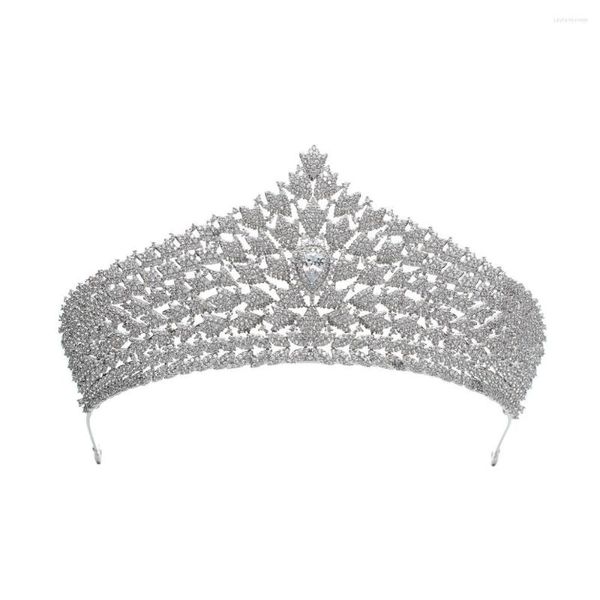 Copricapo Big Cubic Zirconia Princess Tiara Diadema per accessori per capelli da sposa Accessori per capelli Posticci CH10245