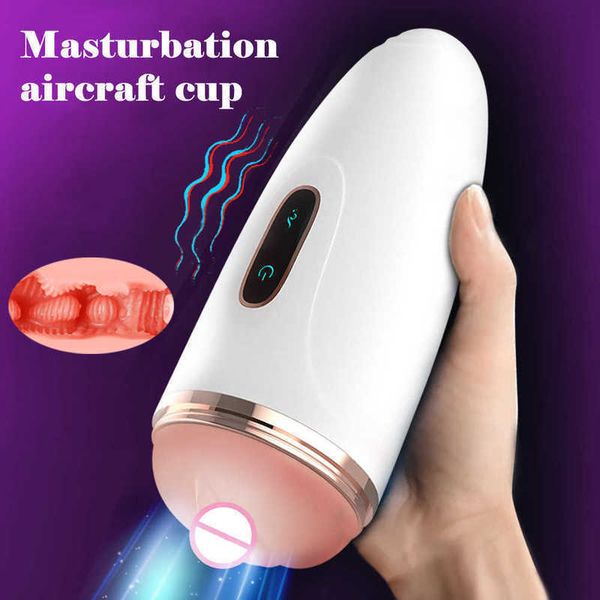 Massagegerät Männlicher Masturbator Rotierender Flugzeugbecher Simuliert die enge weibliche Vagina Oral Deep Throat Anal Maschinen für Erwachsene Gut