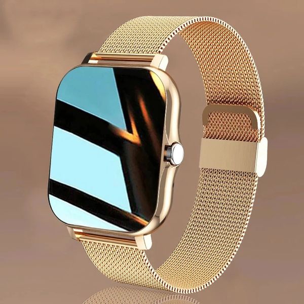 Orologio intelligente Touch Screen Orologio da polso intelligente sportivo Bluetooth Fitness Tracker Smartwatch Orologi Reloj con cinturino in acciaio inossidabile