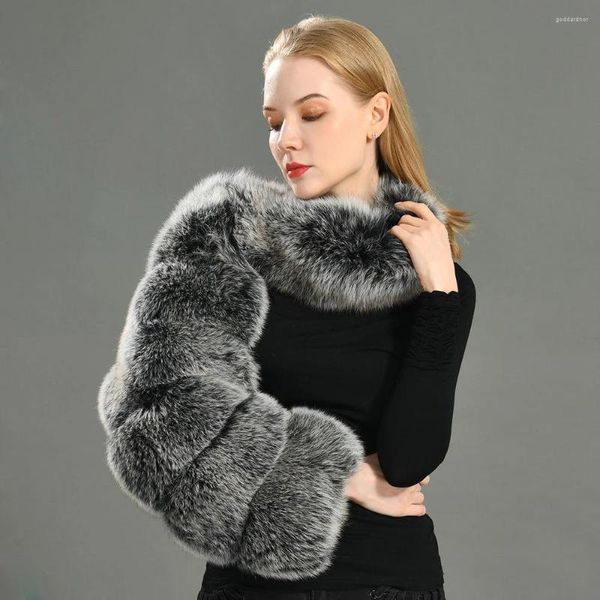 Sciarpe 2023 Moda Inverno Chic Una spalla Manica lunga Caldo visone Giacche Cappotto di pelliccia Femme Top di alta qualità Breve Pelliccia sintetica Trend