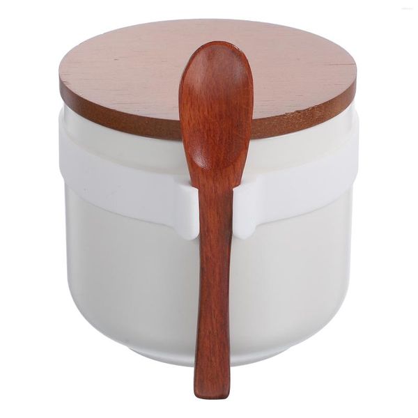 Set di stoviglie Barattoli Condimento per barbecue Set di sale da cucina Contenitore per condimenti Contenitore in legno bianco