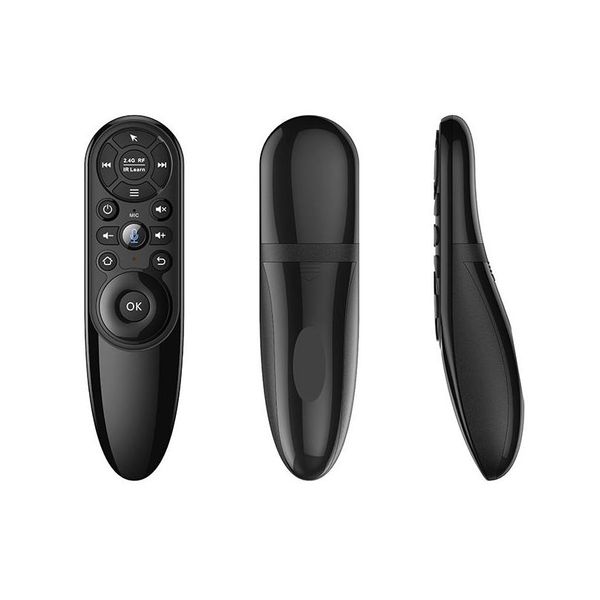 Controles remotos de PC Control de voz Gyro Wireless Fly Air Mouse 2.4G Smart para Android Tv Box Linux Drop Delivery Computadoras Redes Dhmjn